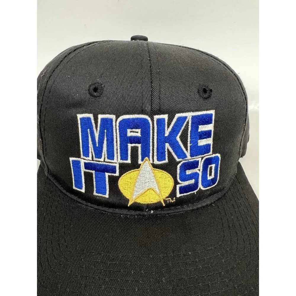 Vintage Star Trek Snapback Hat Cap “Make It So” The Next Generation 90s - Picture 2 of 12